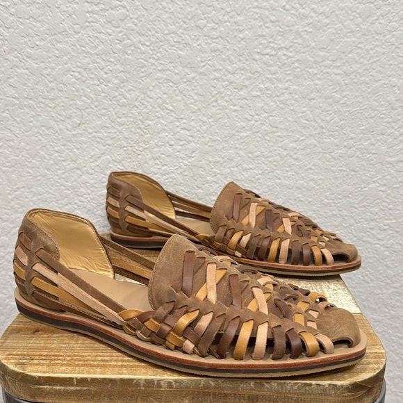 Nisolo Men’s Huarache Tobacco Colorblock Sandals Size 13 - Picture 2 of 8